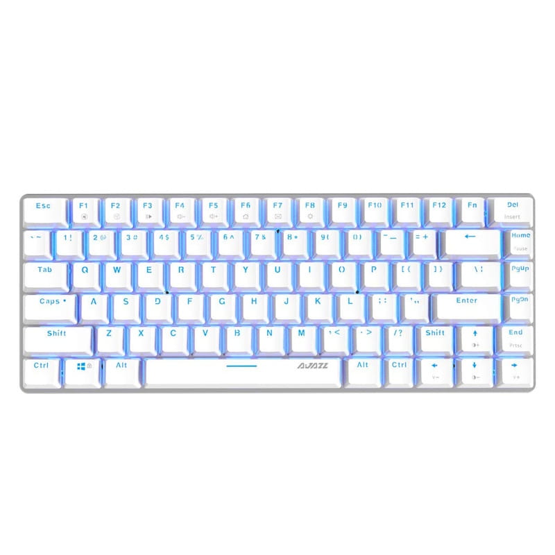 Ajazz AK33 Geek 75% Mechanical Keyboard (White - Blue LED)