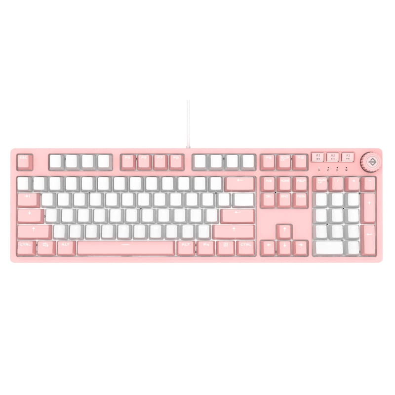 Ajazz AK515 Pink Double-Shot PBT White LED Mechanical Keyboard