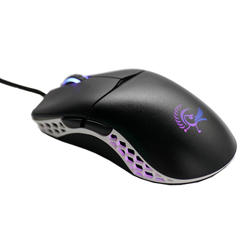 Ducky Feather Black & White Mouse (Omron)