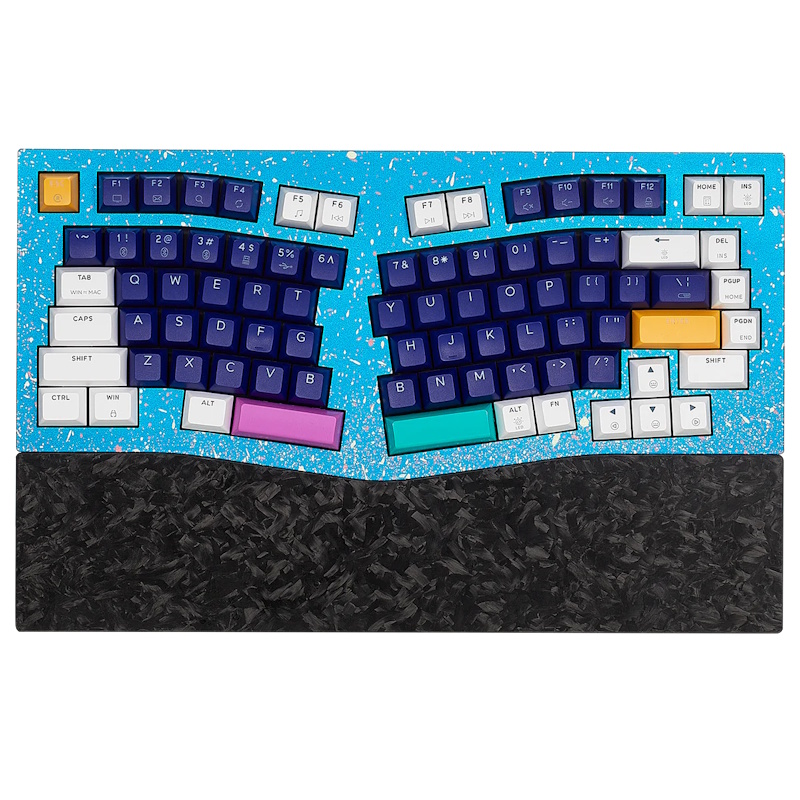 Hexgears Monarch F2 Alice Layout Ergonomic Mechanical Keyboard (Coral Blue)