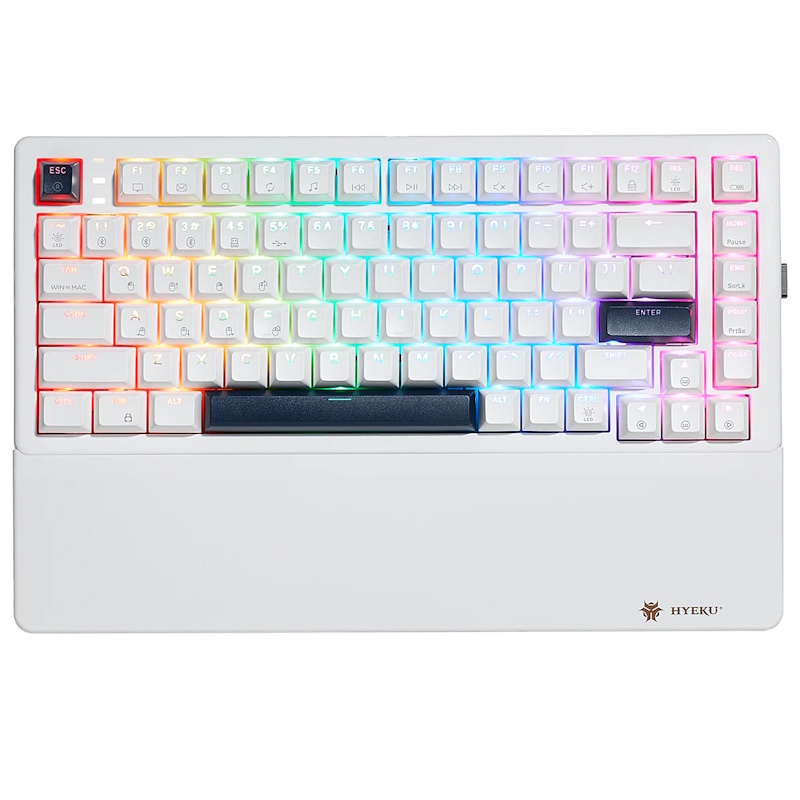 Hexgears WarpSpeed E2 Pro RGB Wireless 75% Mechanical Gaming Keyboard (White)