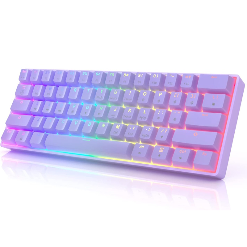 HK Gaming GK61 Hot-Swap RGB 60% Mechanical Keyboard (Lavender)