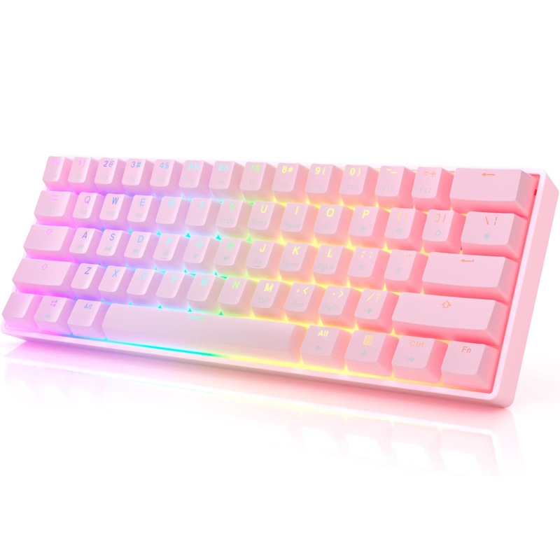 HK Gaming GK61 Hot-Swap RGB 60% Mechanical Keyboard (Prism Pink)