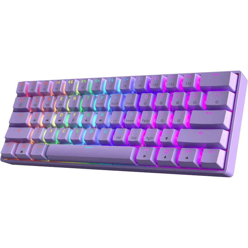 HK Gaming GK61 v3 Hot-Swap RGB 60% Mechanical Keyboard (Lavender)