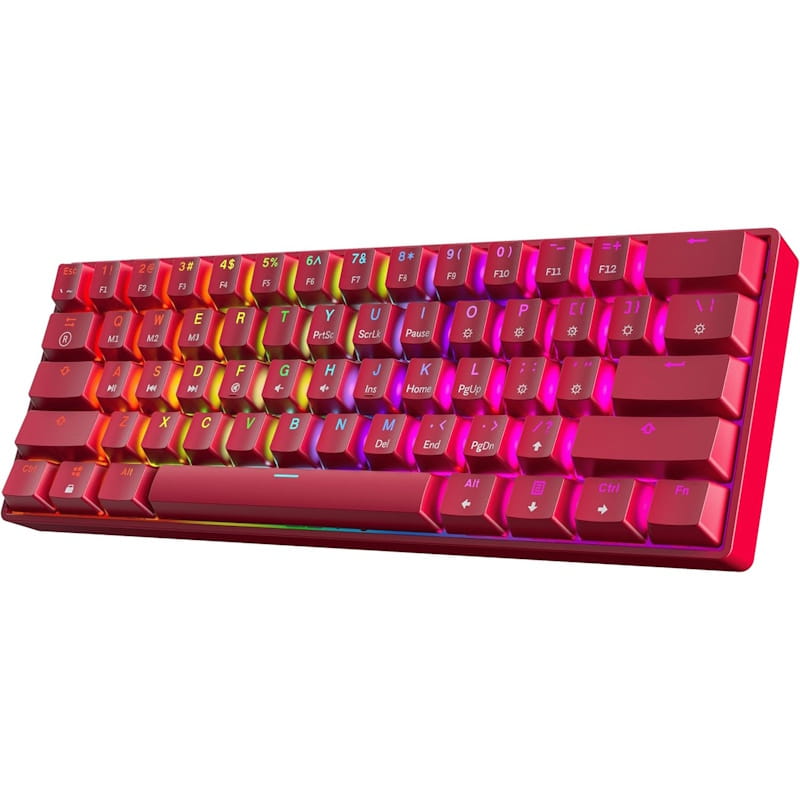 HK Gaming GK61 v3 Hot-Swap RGB 60% Mechanical Keyboard (Red)