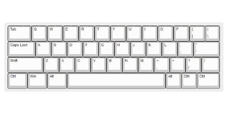40% mechanical keyboard layout diagram
