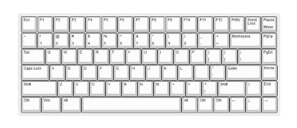 75% mechanical keyboard layout diagram
