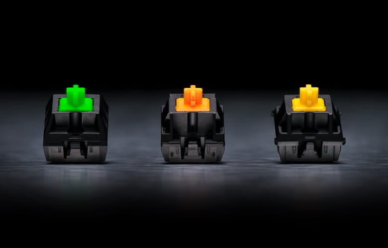 Razer Green, Orange and Yellow switches