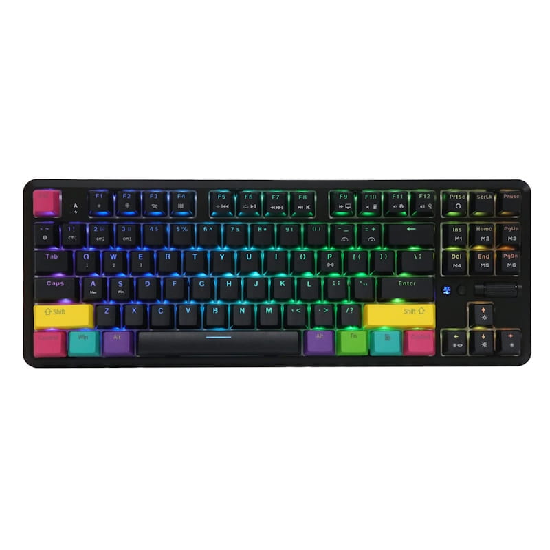 Ajazz K870T Black Mechanical Keyboard with a tenkeyless layout and RGB backlighting