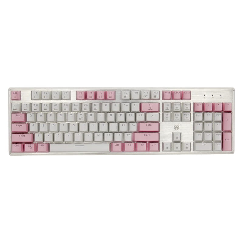 Hexgears DeathStrike GK715 Mechanical Gaming Keyboard (White & Pink)