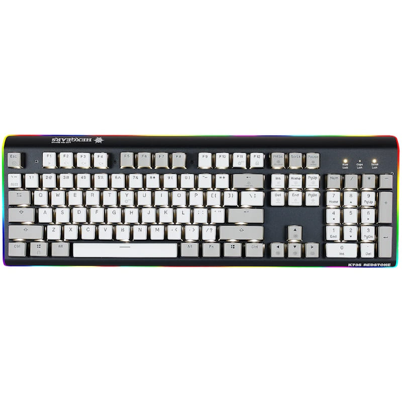 Hexgears DeathStrike GK735 Mechanical Gaming Keyboard (White & Gray)