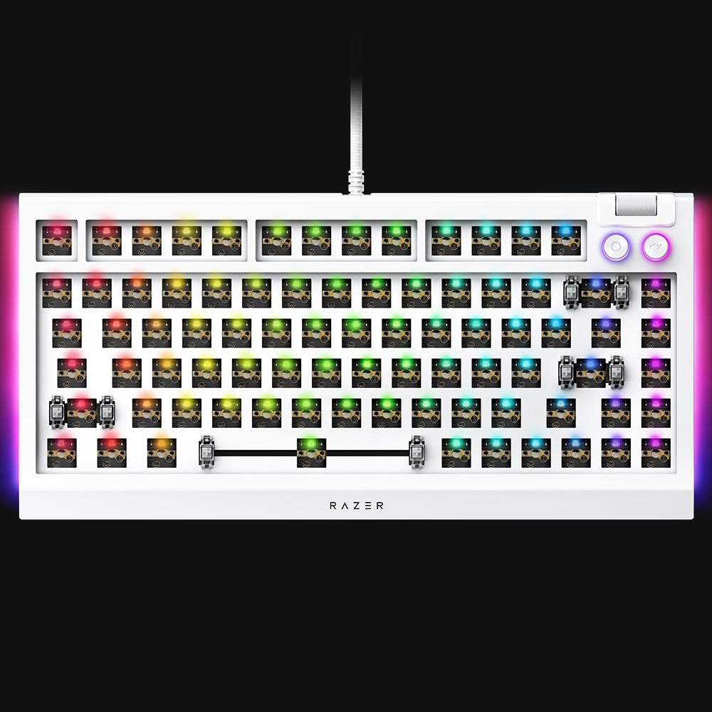 Razer BlackWidow V4 75% Barebones White mechanical gaming keyboard