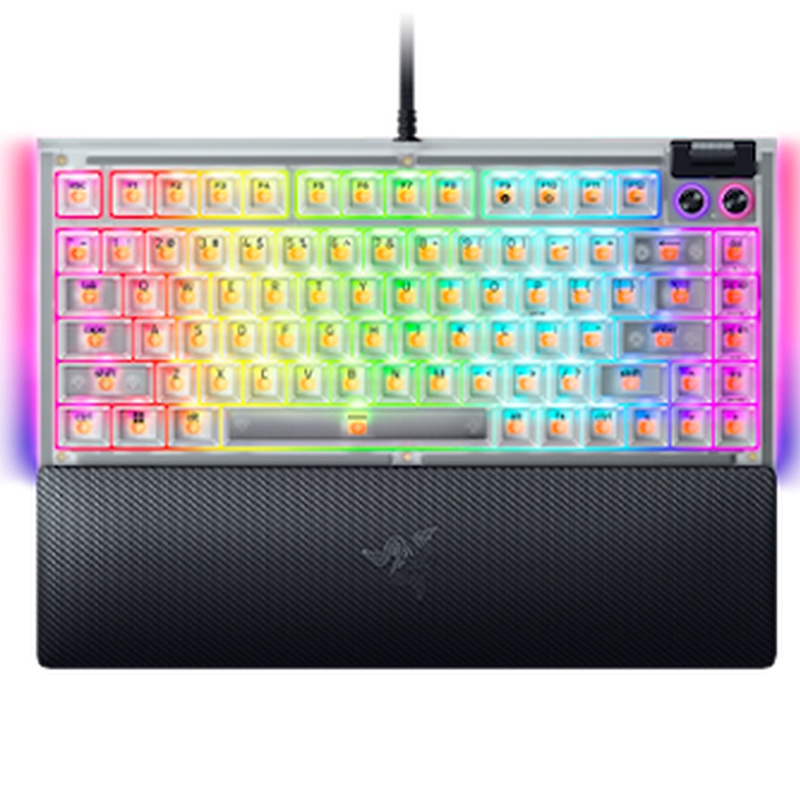 Razer BlackWidow V4 75% Phantom White Edition mechanical gaming keyboard